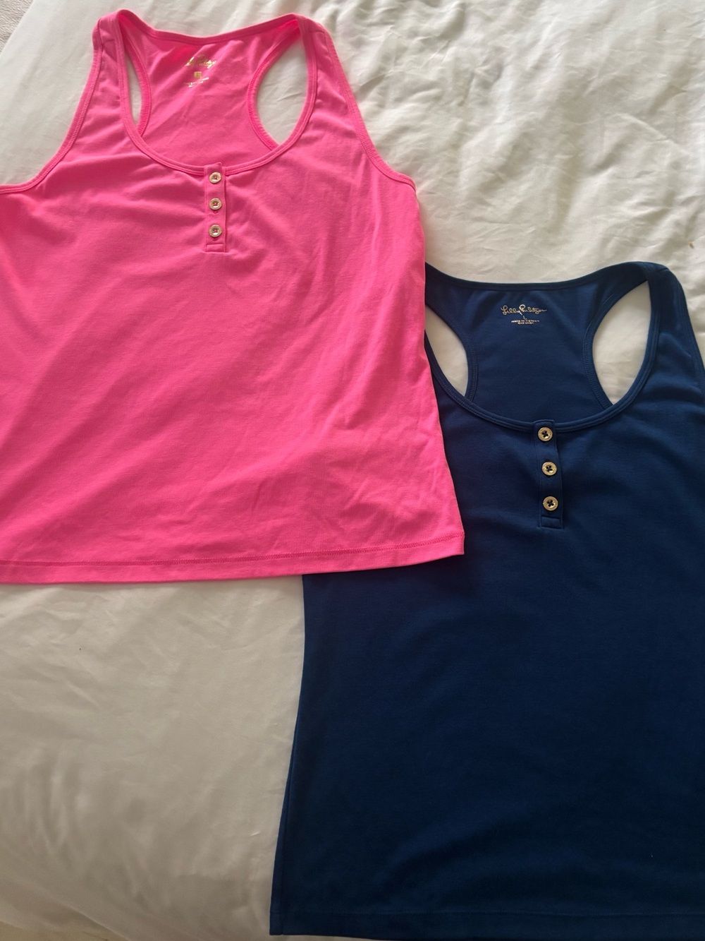 Set of 2 Lilly Pulitzer Large Tank Tops, Large, NWOT - Pink and Navy